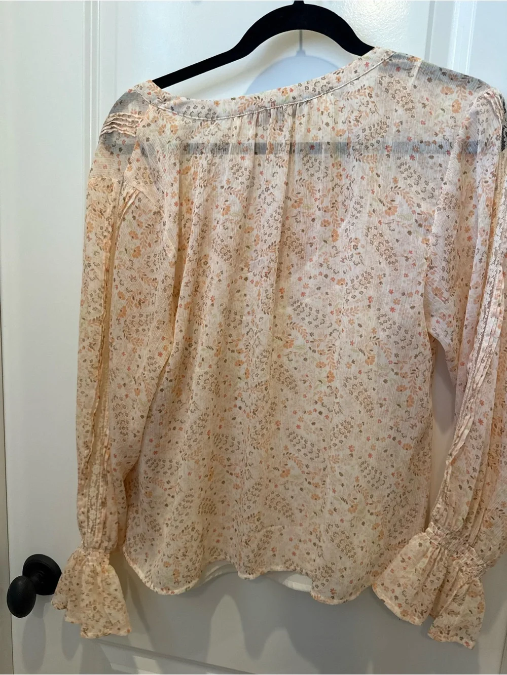 Loft Floral Peasant Blouse - Blush Pink